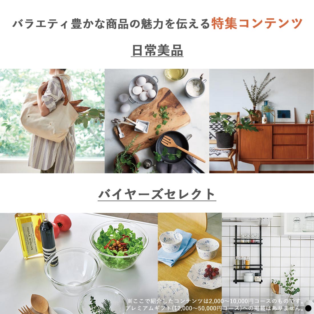 バラエティ豊かな商品の魅力を伝える特集コンテンツ　日常美品　バイヤーズセレクト
